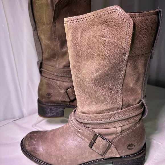 Timberland Women's Tan Leather Heeled Boots - Picture 5 of 14